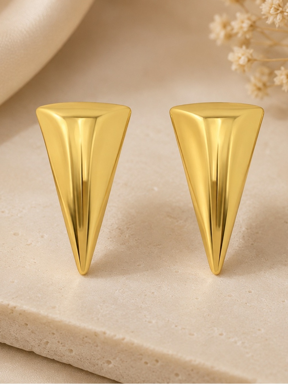 Giani Bernini 18K Gold Over Sterling Silver Geometric Triangle Stud Earrings NWT